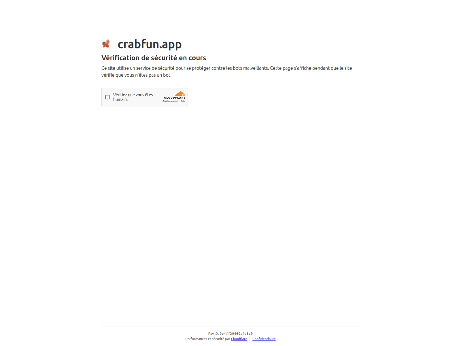Forensic screenshot of crabfun.app