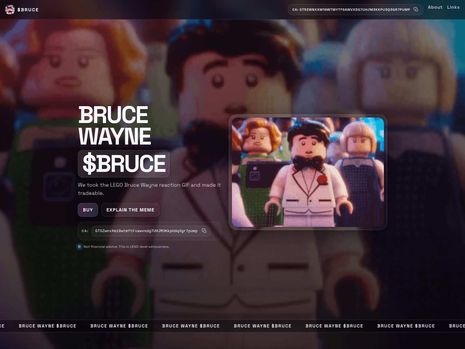 Screenshot of brucewaynesolana.xyz