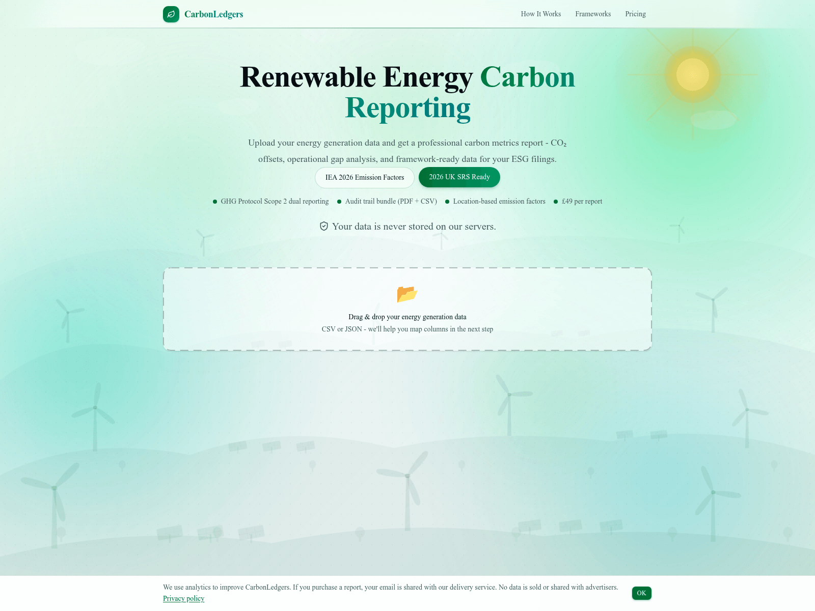 Forensic screenshot of carbon-ledgers.com
