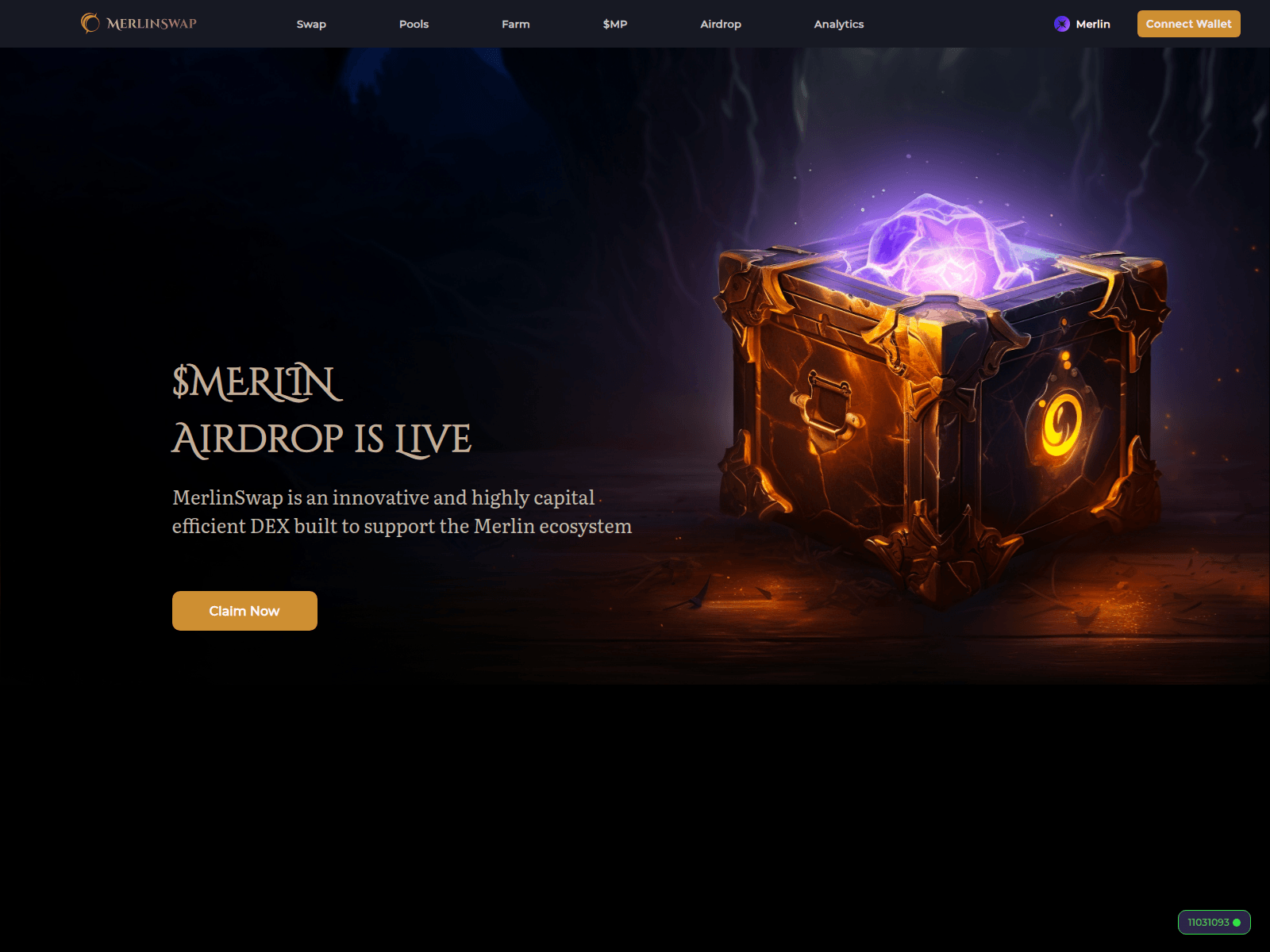 Forensic screenshot of merlinswap-6ib.pages.dev