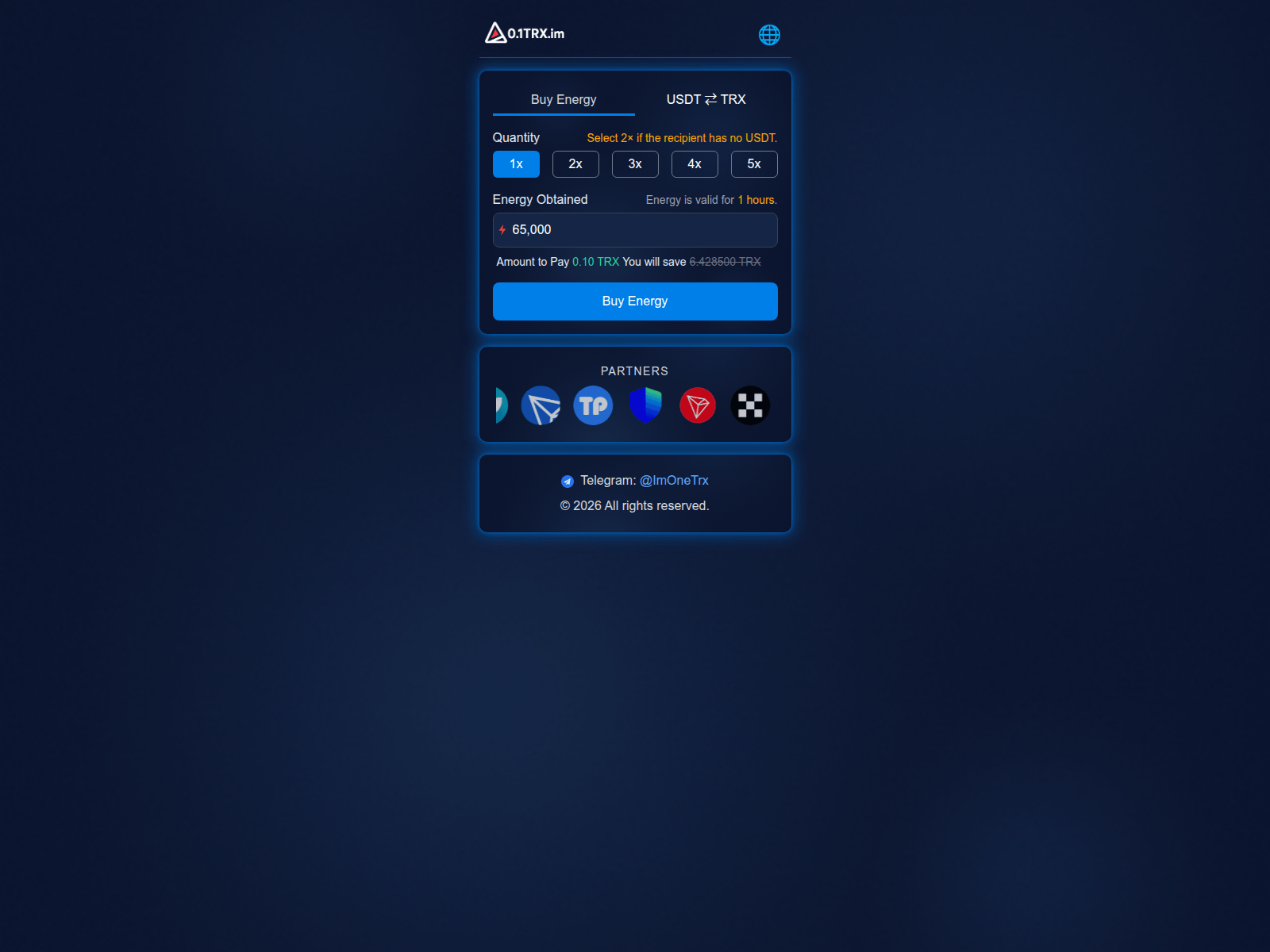 Forensic screenshot of 0.1trx.im