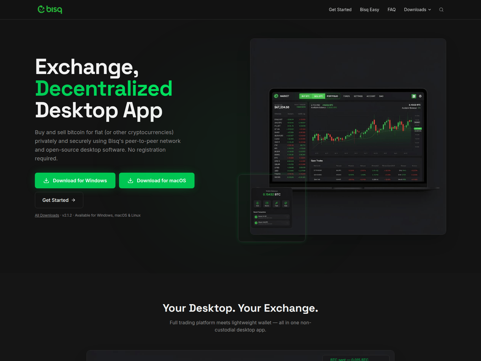 Forensic screenshot of bisqnetworkdesktop.org