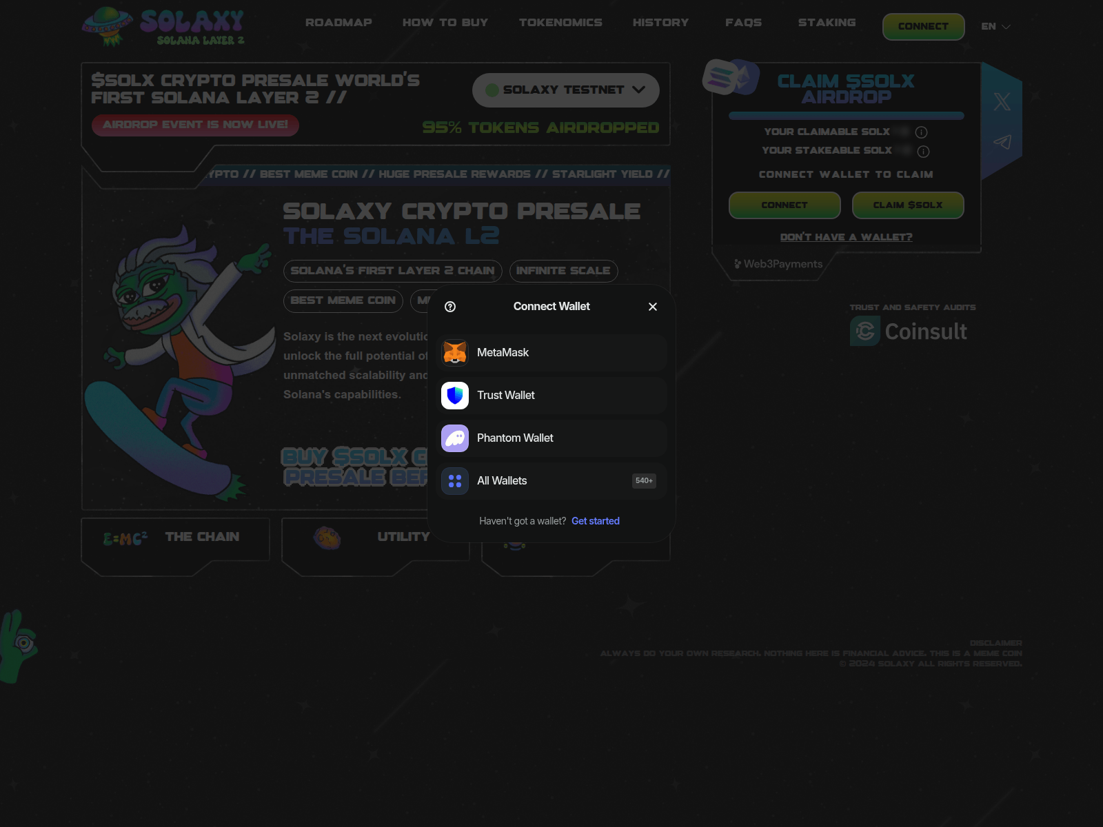 Forensic screenshot of claim-solaxy.trade