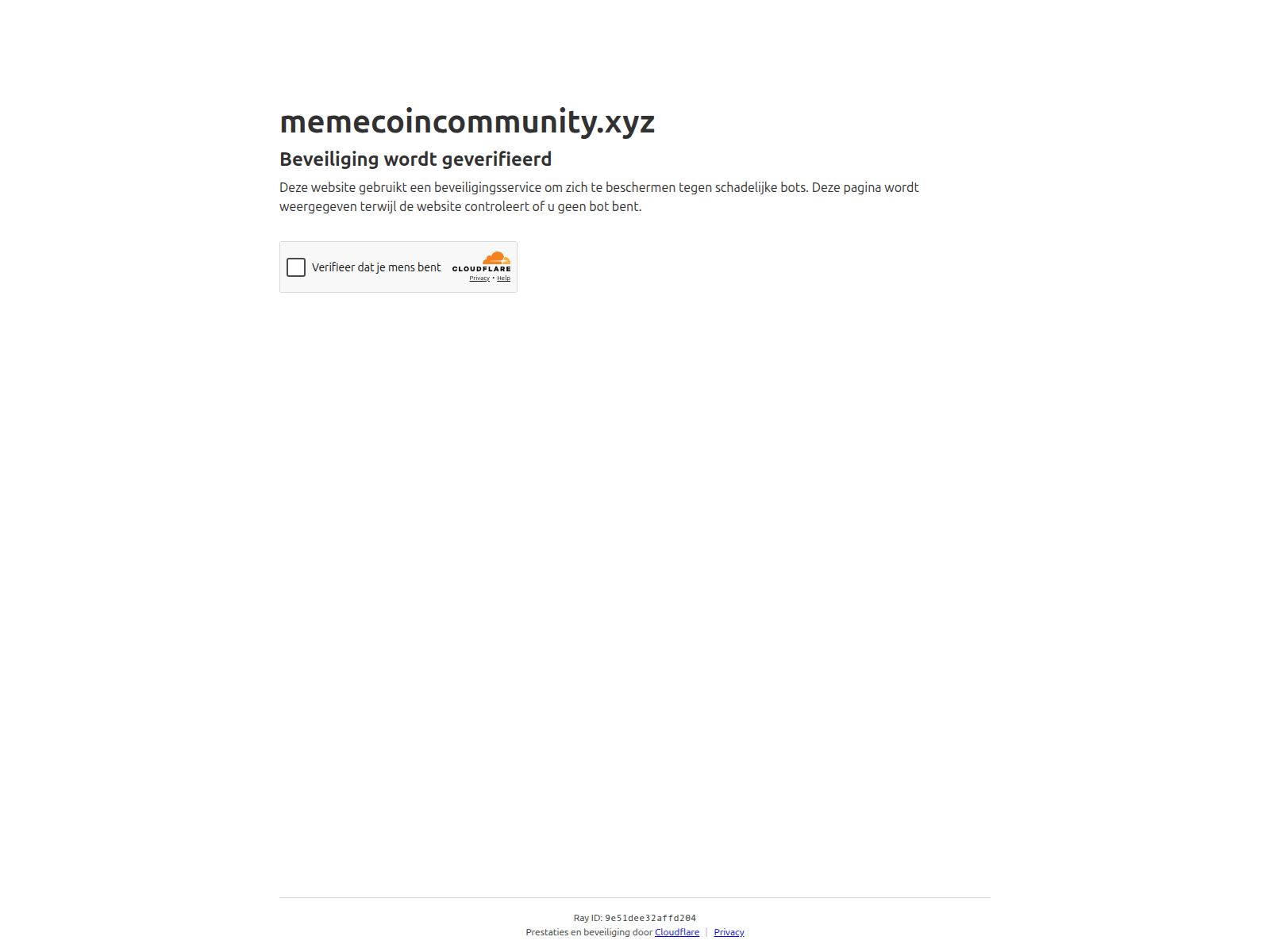Forensic screenshot of memecoincommunity.xyz