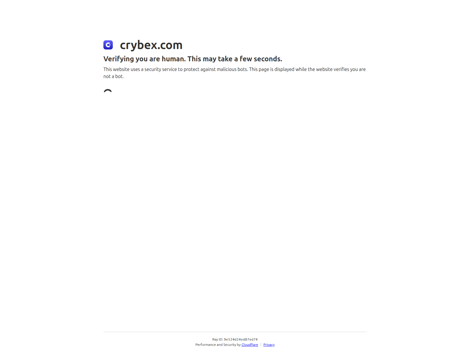 Forensic screenshot of crybex.com