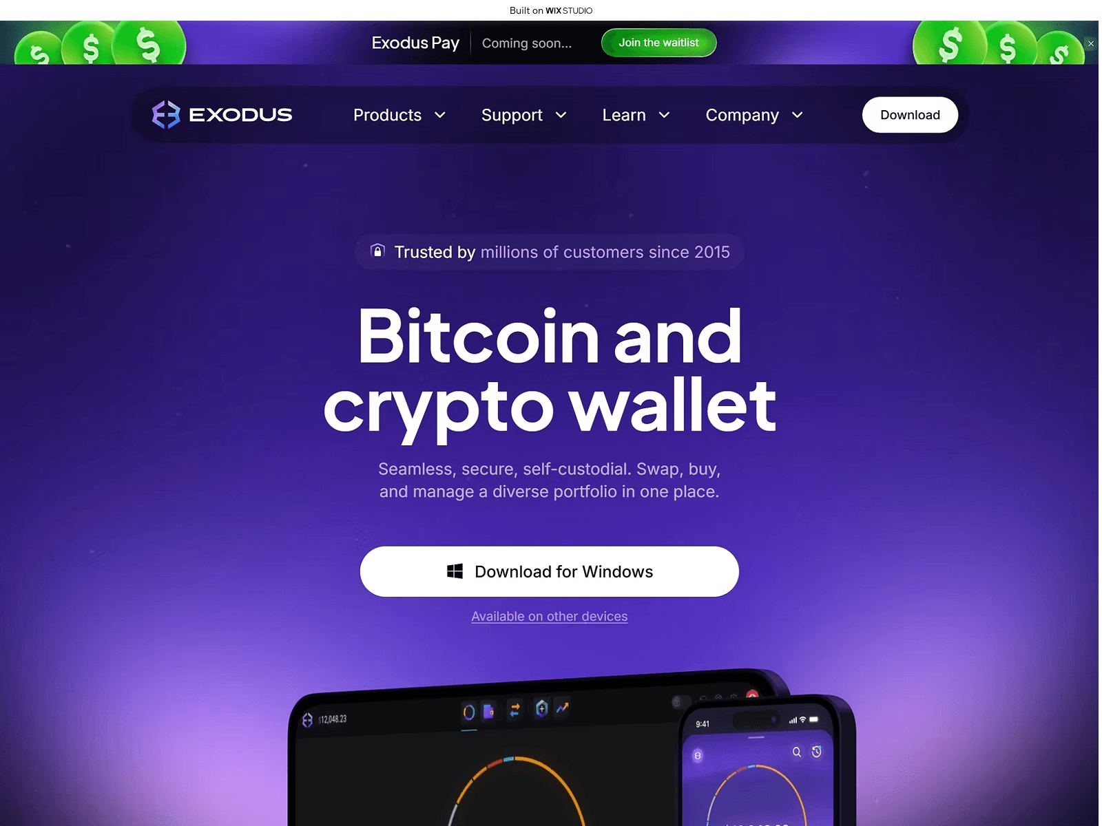 Forensic screenshot of exoduus.wixstudio.com