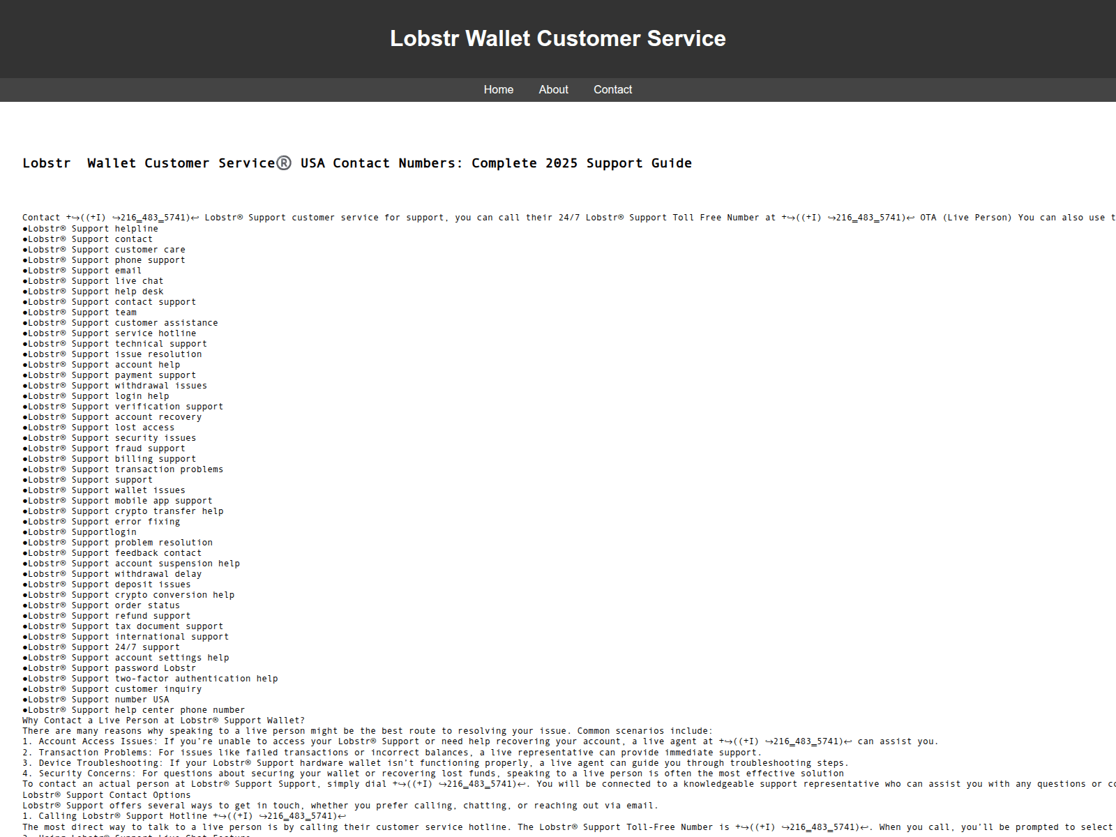 Forensic screenshot of contact-lobstr-wallet-support-d6h.pages.dev