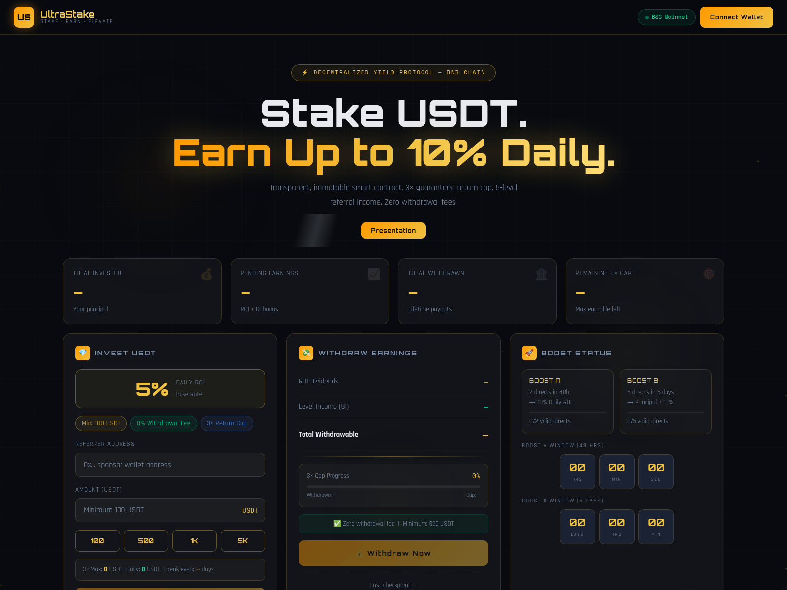 Forensic screenshot of ultrastake.live