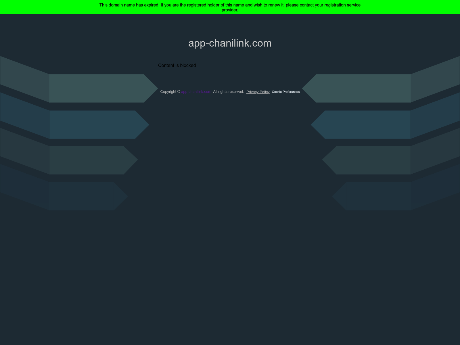 Forensic screenshot of app-chanilink.com