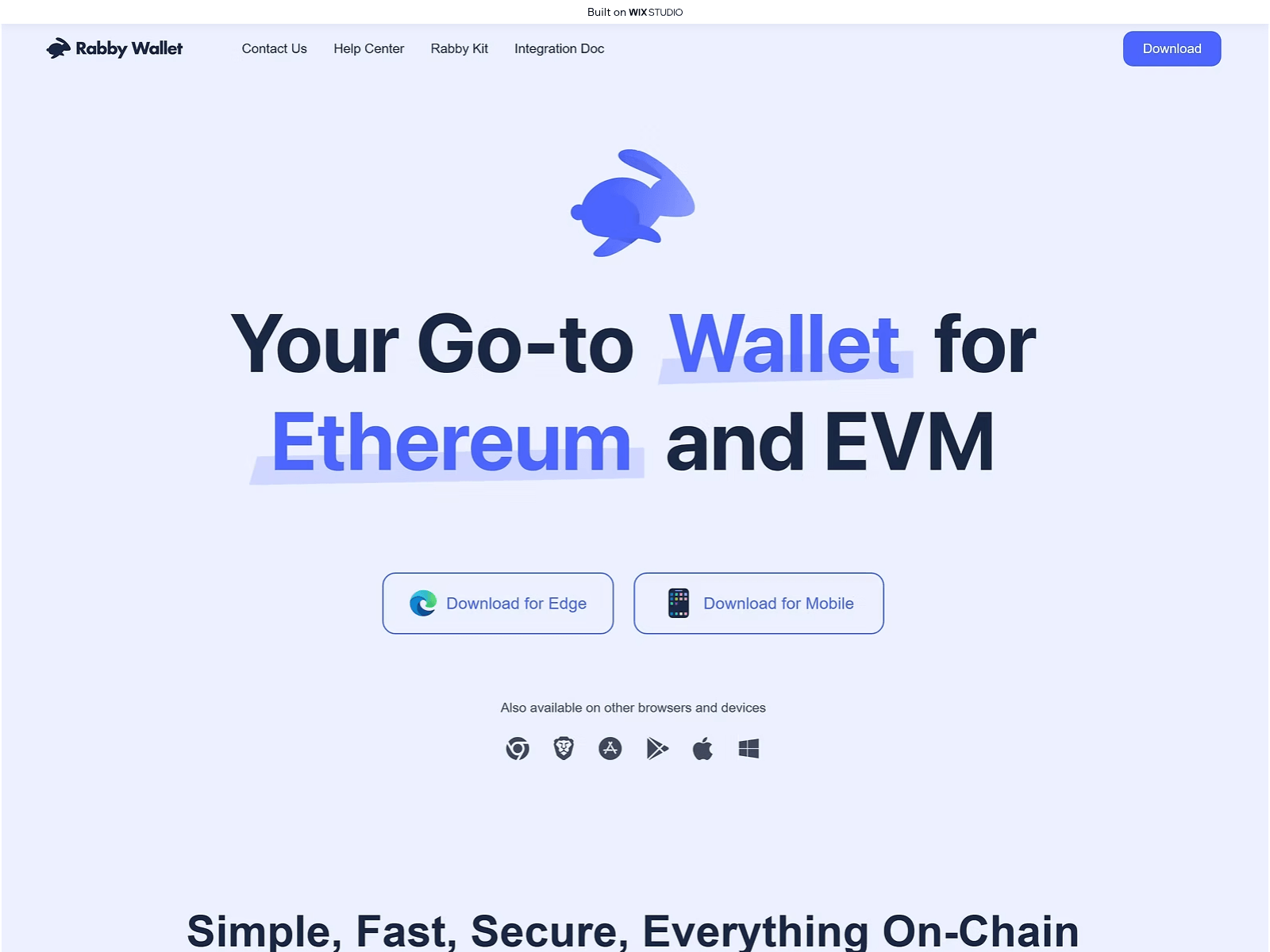 Forensic screenshot of rabbyapp.wixstudio.com