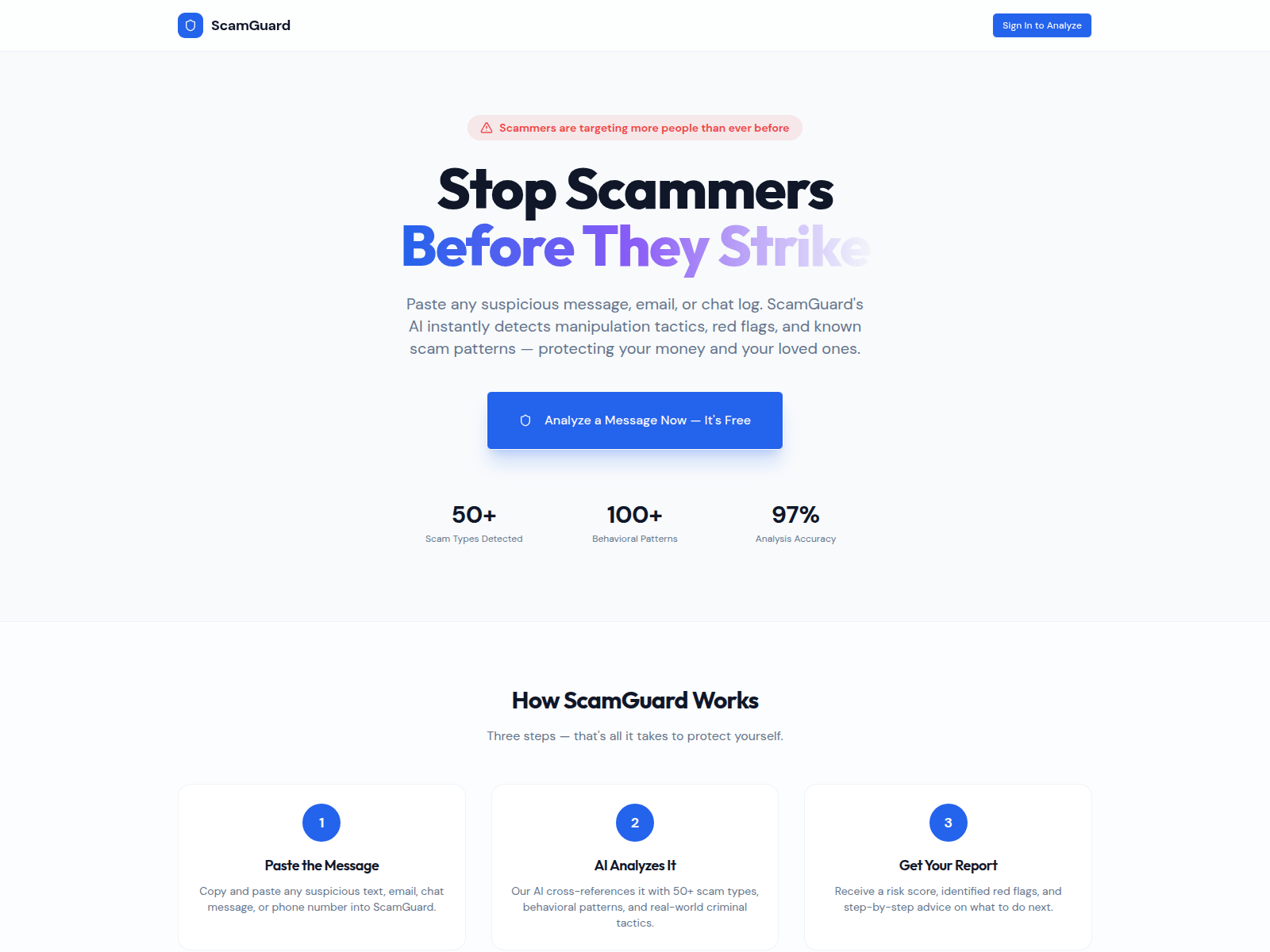 Forensic screenshot of scamguardai.org