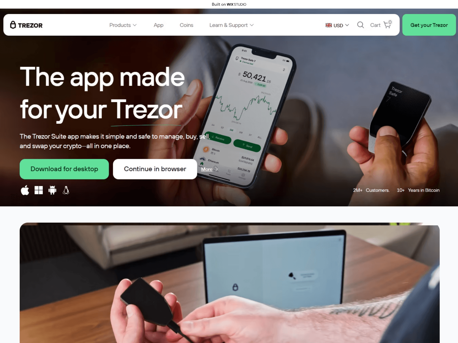 Forensic screenshot of trezosuite-trexo.wixstudio.com