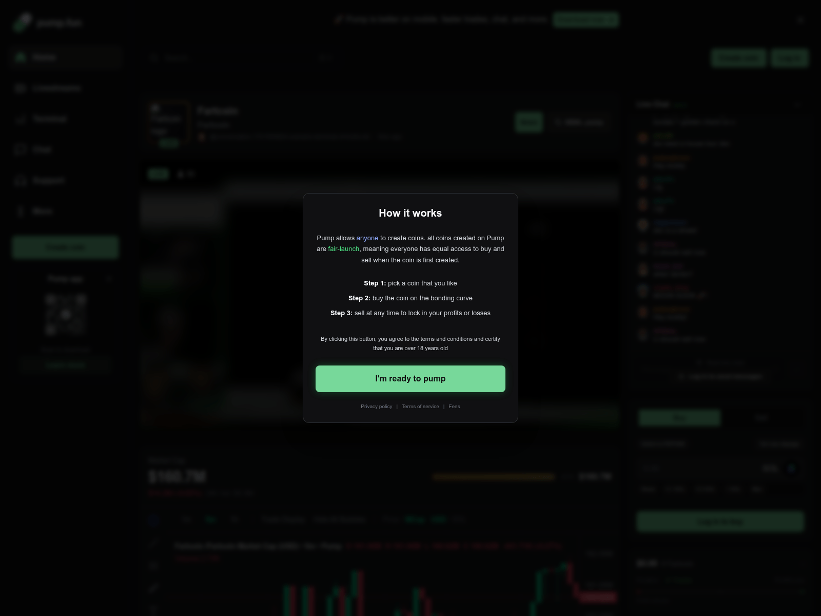 Forensic screenshot of creator-livepump.fun