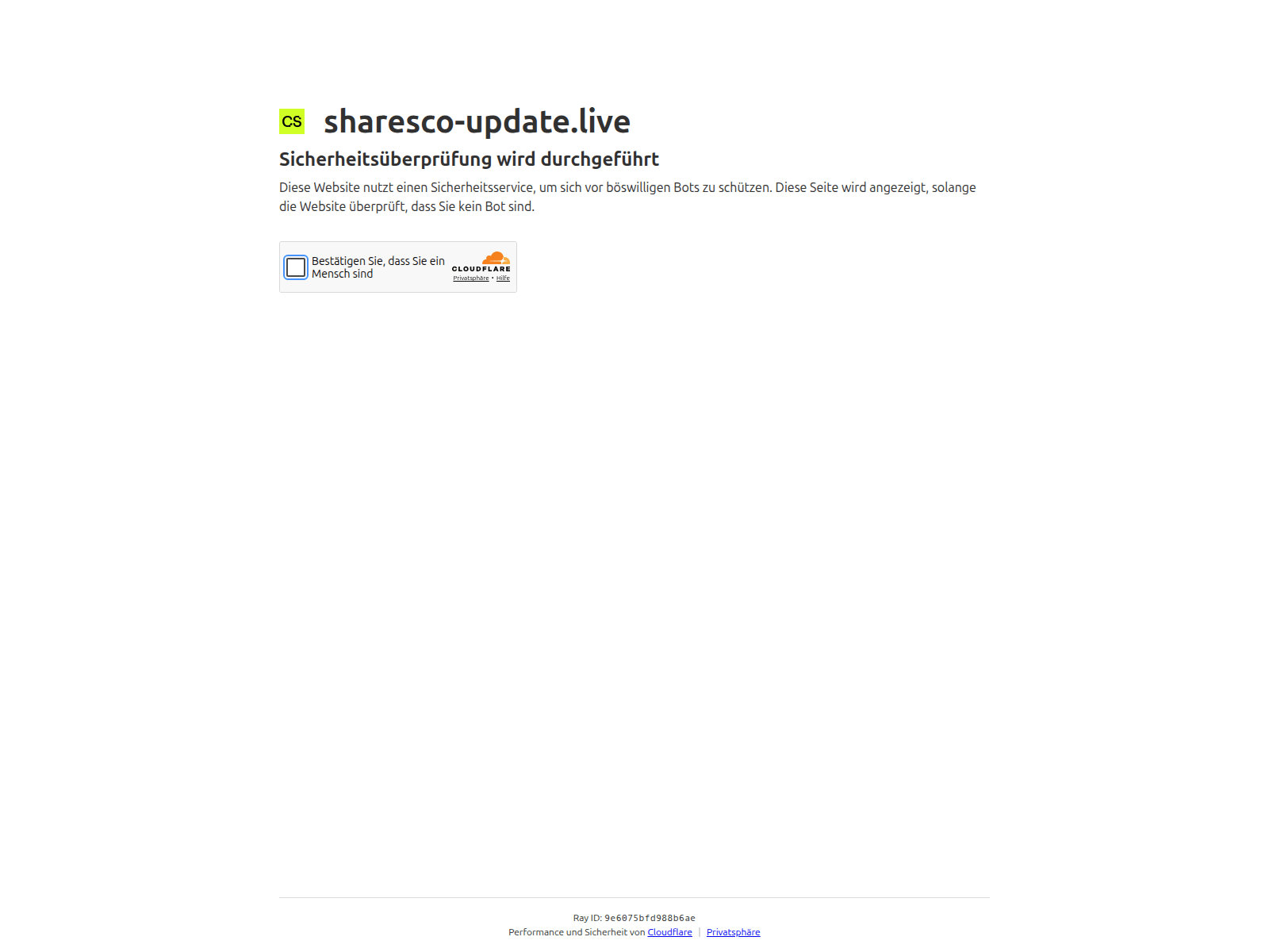 Forensic screenshot of sharesco-update.live
