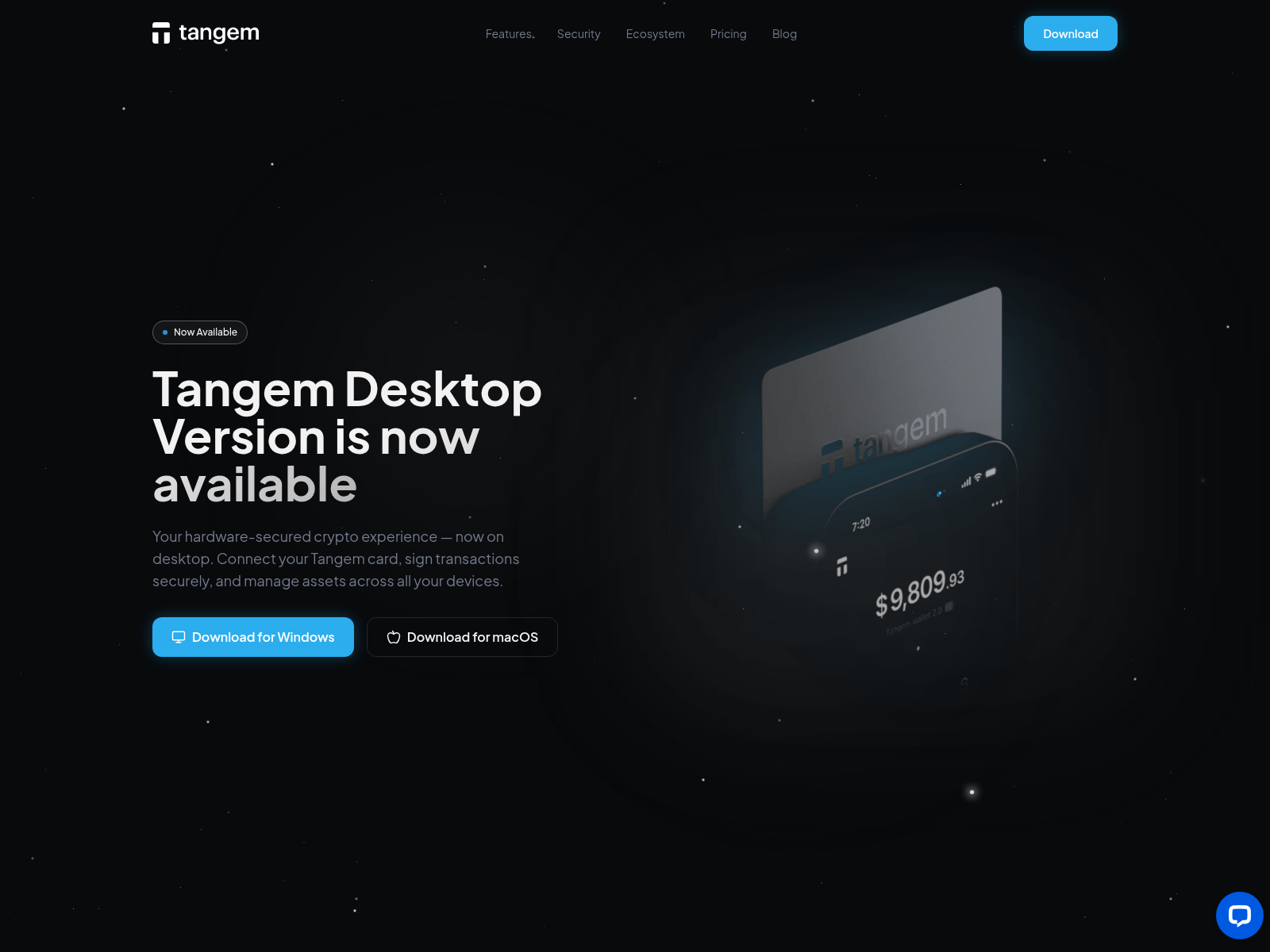 Forensic screenshot of tangemdesktop.com
