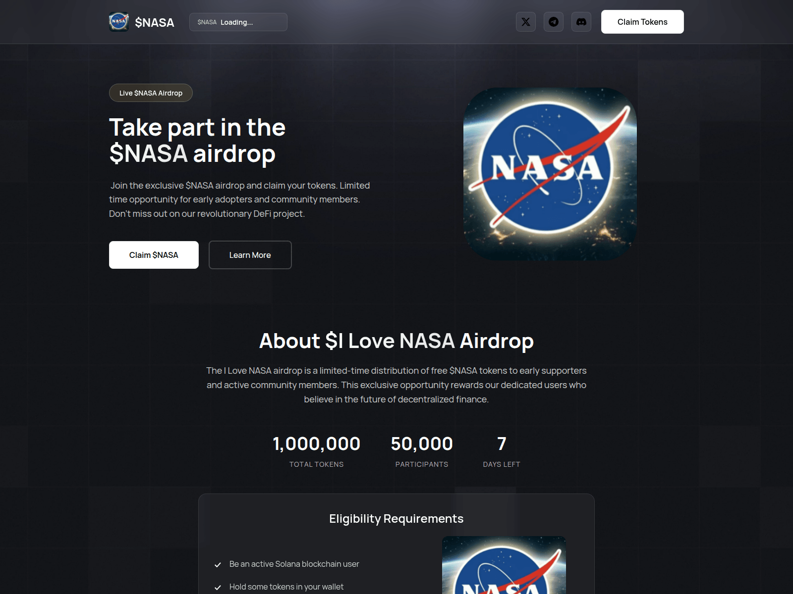 Forensic screenshot of claim-nasa.pages.dev