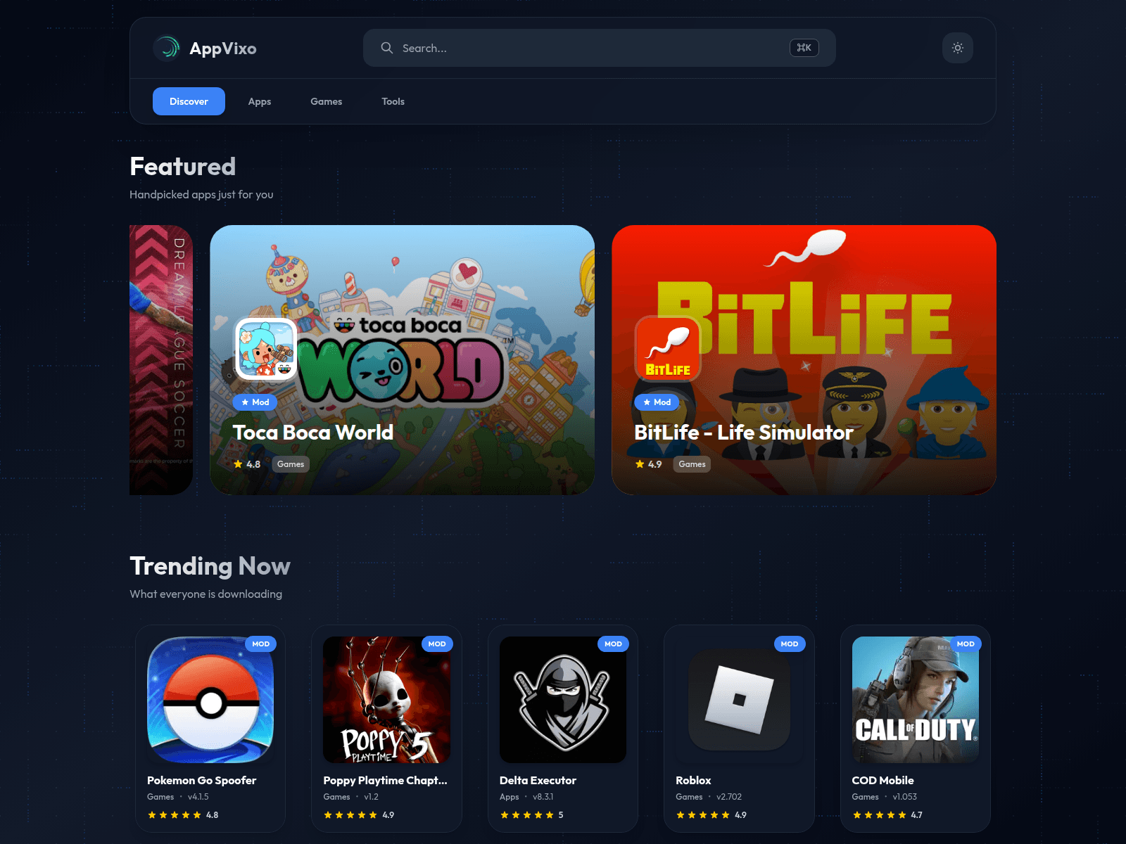 Forensic screenshot of appvixo.com