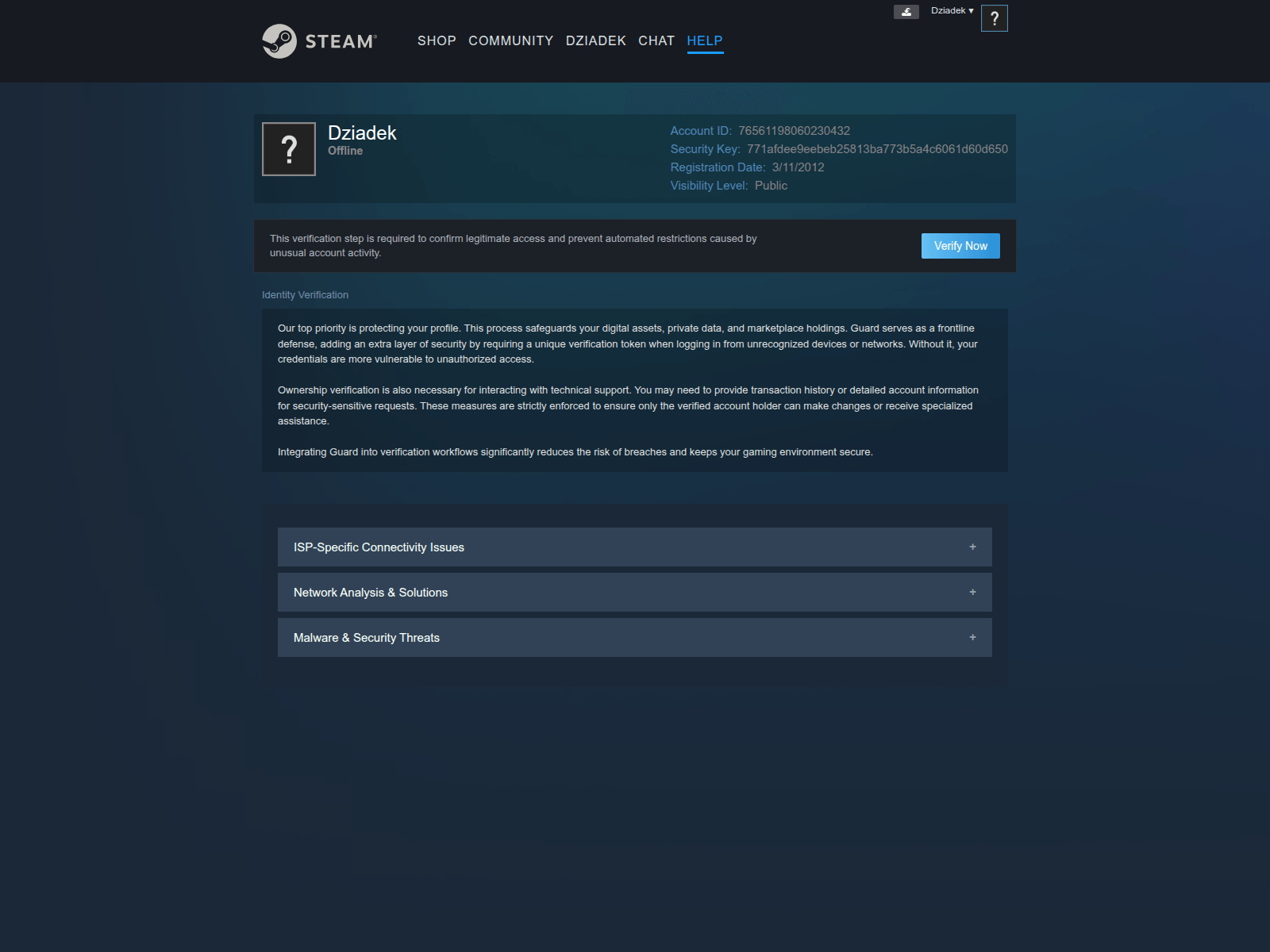 Forensic screenshot of help.confirmip.com