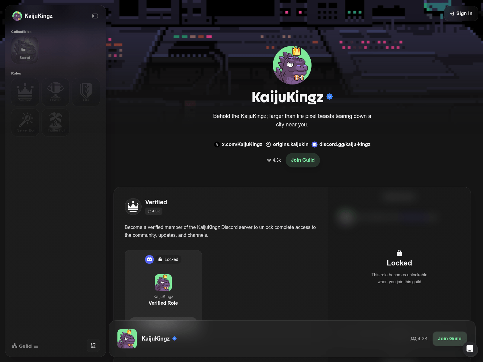 Forensic screenshot of v2-guild.xyz