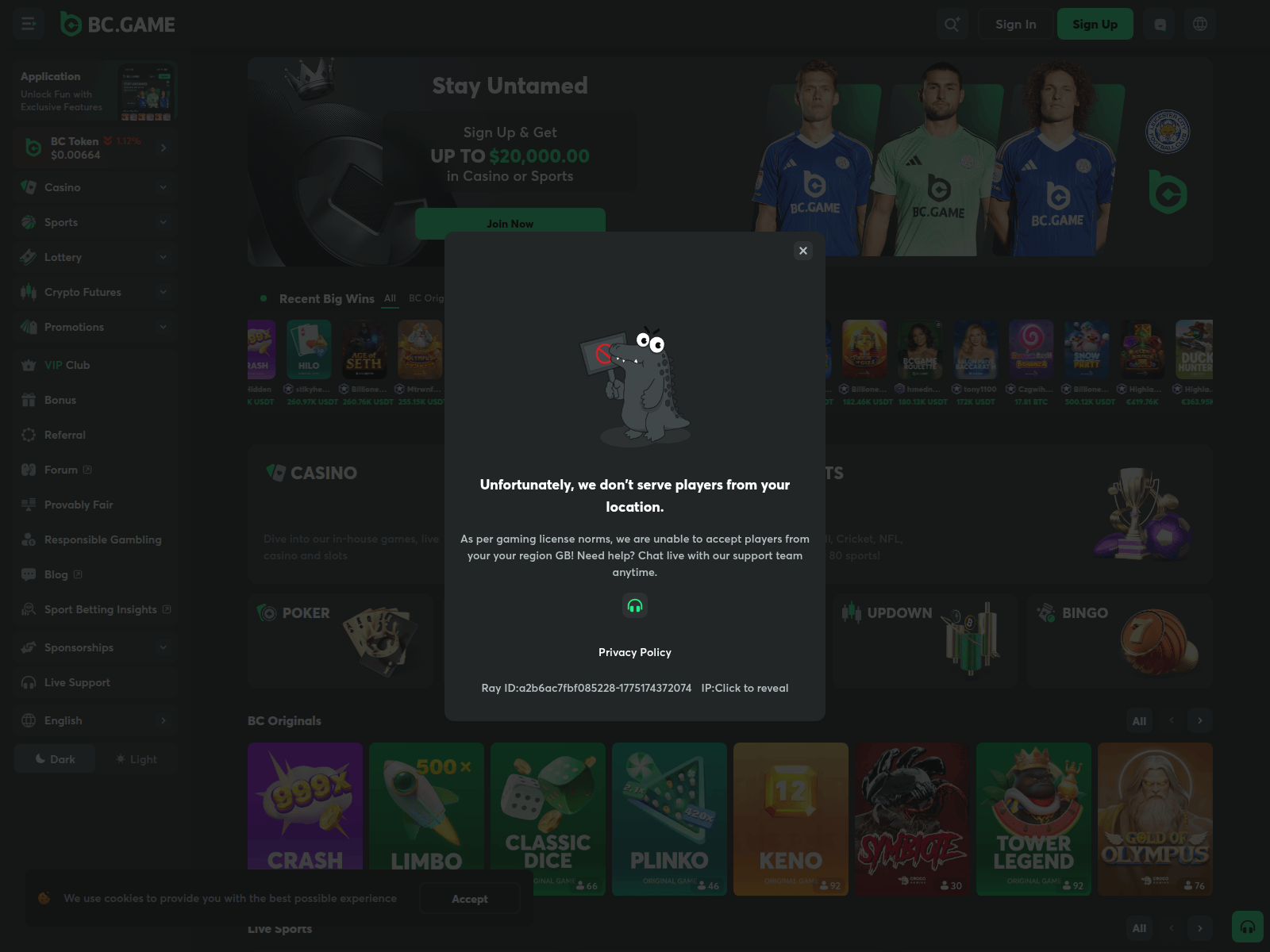 Forensic screenshot of bcgame-bcallmain-mirror2.com