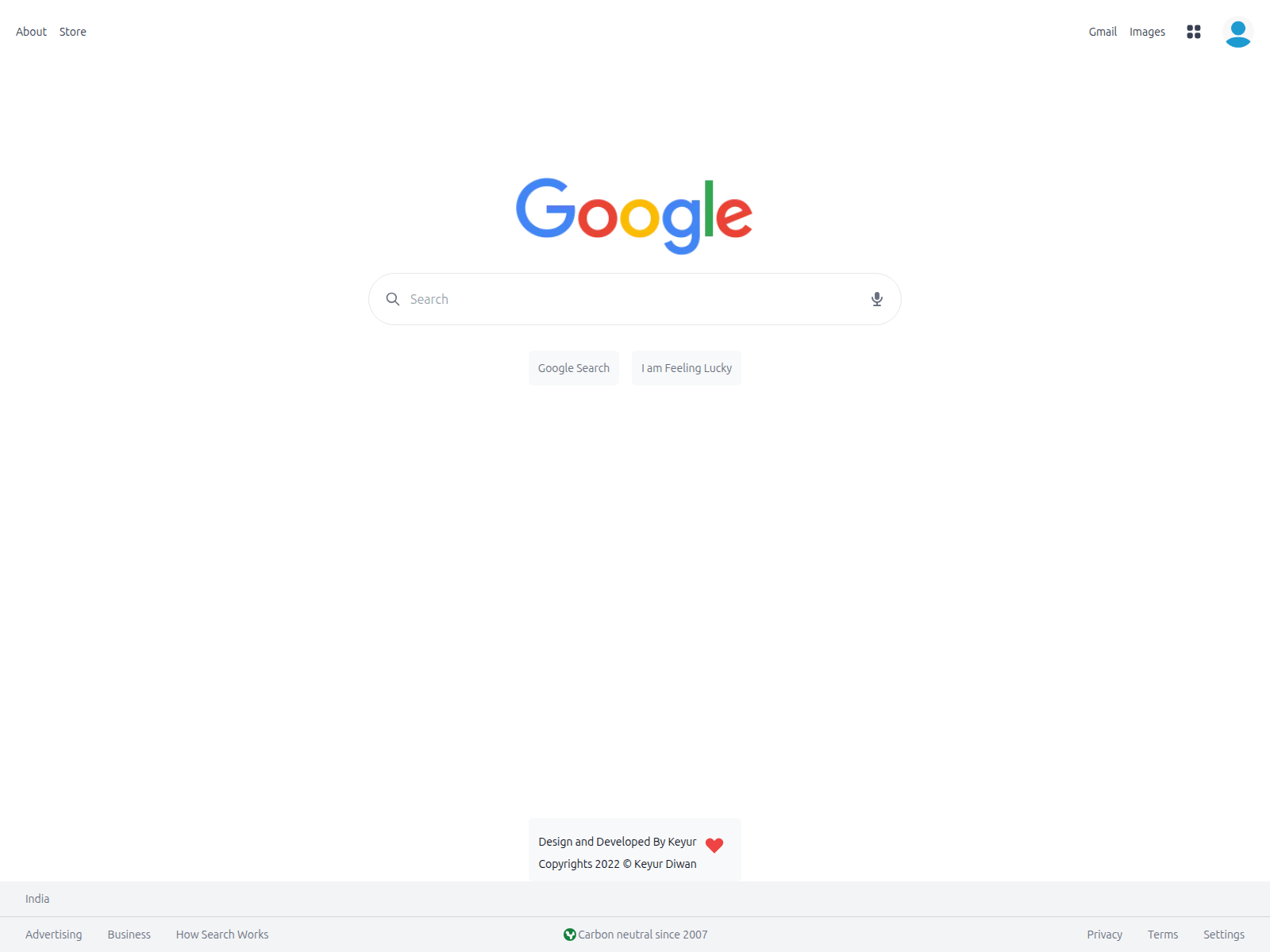Forensic screenshot of googleclone-five.vercel.app