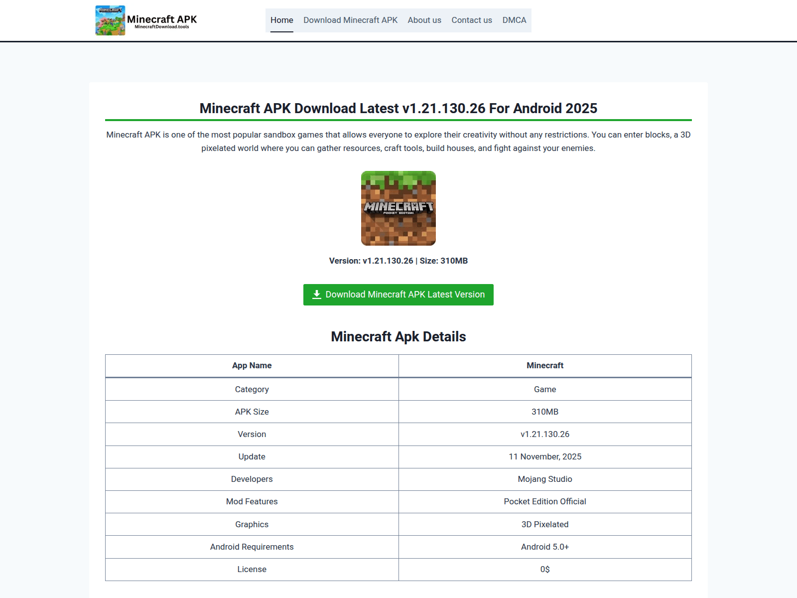 Forensic screenshot of minecraftapk.onl