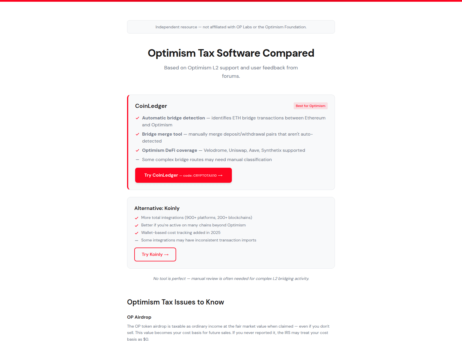 Forensic screenshot of optimism-tax.pages.dev