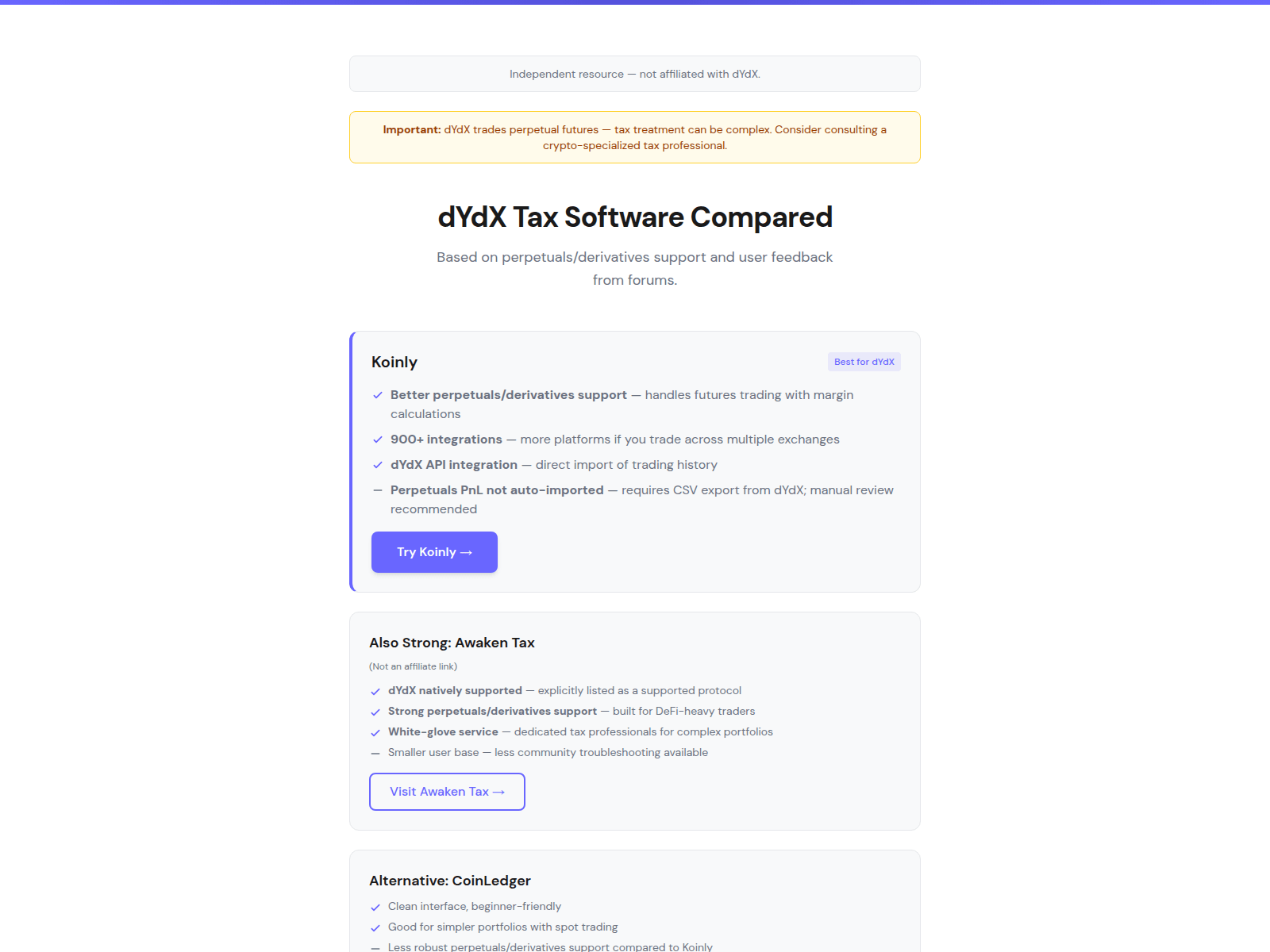 Forensic screenshot of dydx-tax.pages.dev