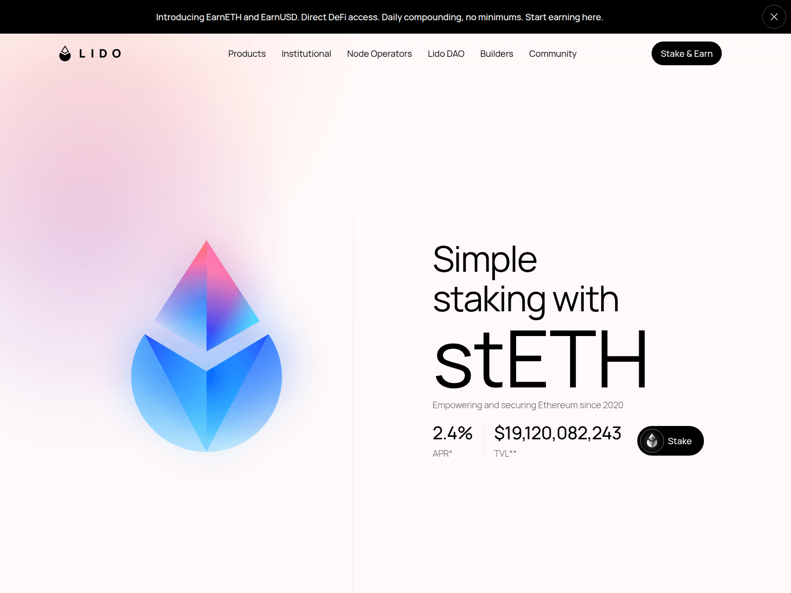Forensic screenshot of stethdao.com