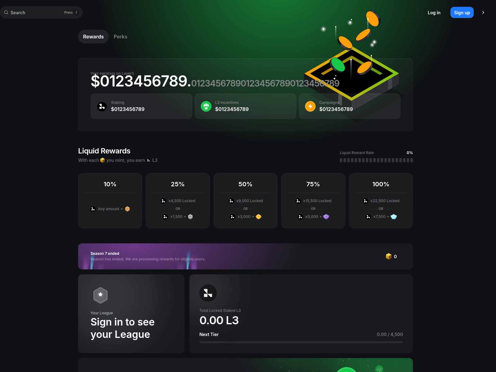 Forensic screenshot of layer3-rewards.sbs