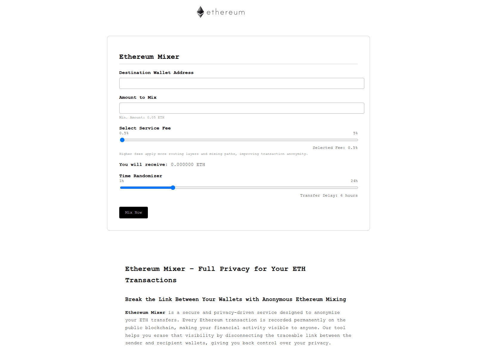 Forensic screenshot of ethereum4mix.to