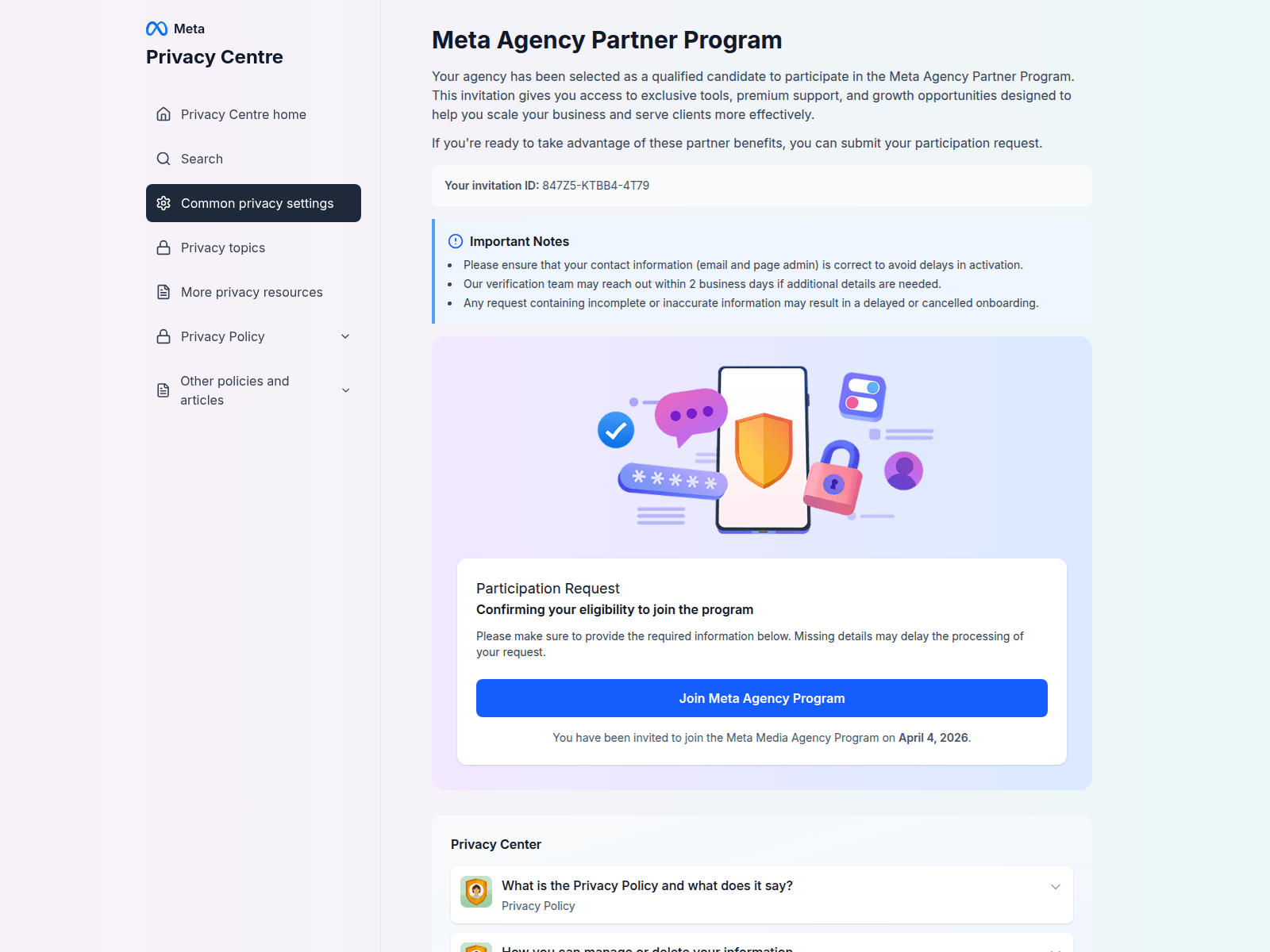 Forensic screenshot of help.ads-program-agency.com