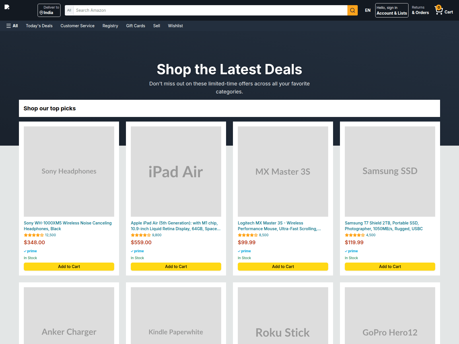 Forensic screenshot of amazon-clone-amber-six.vercel.app