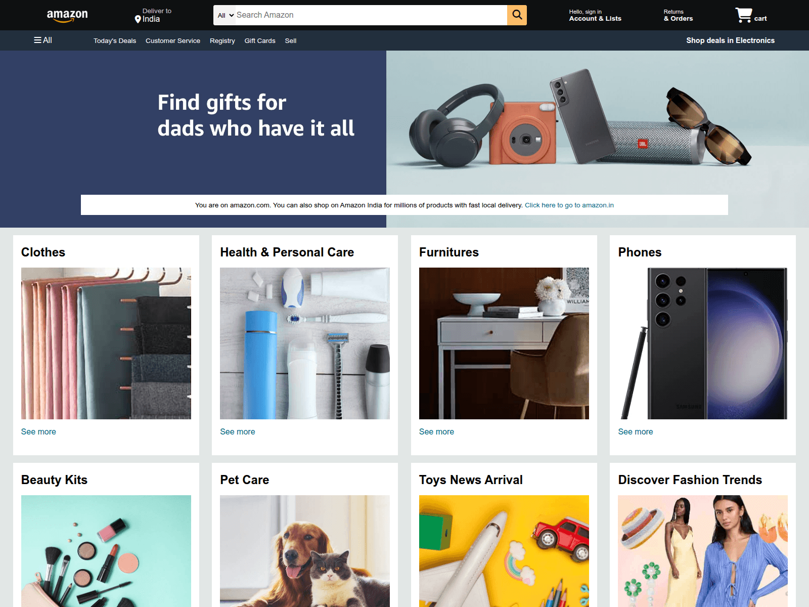 Forensic screenshot of amazon-clone-amber-five.vercel.app