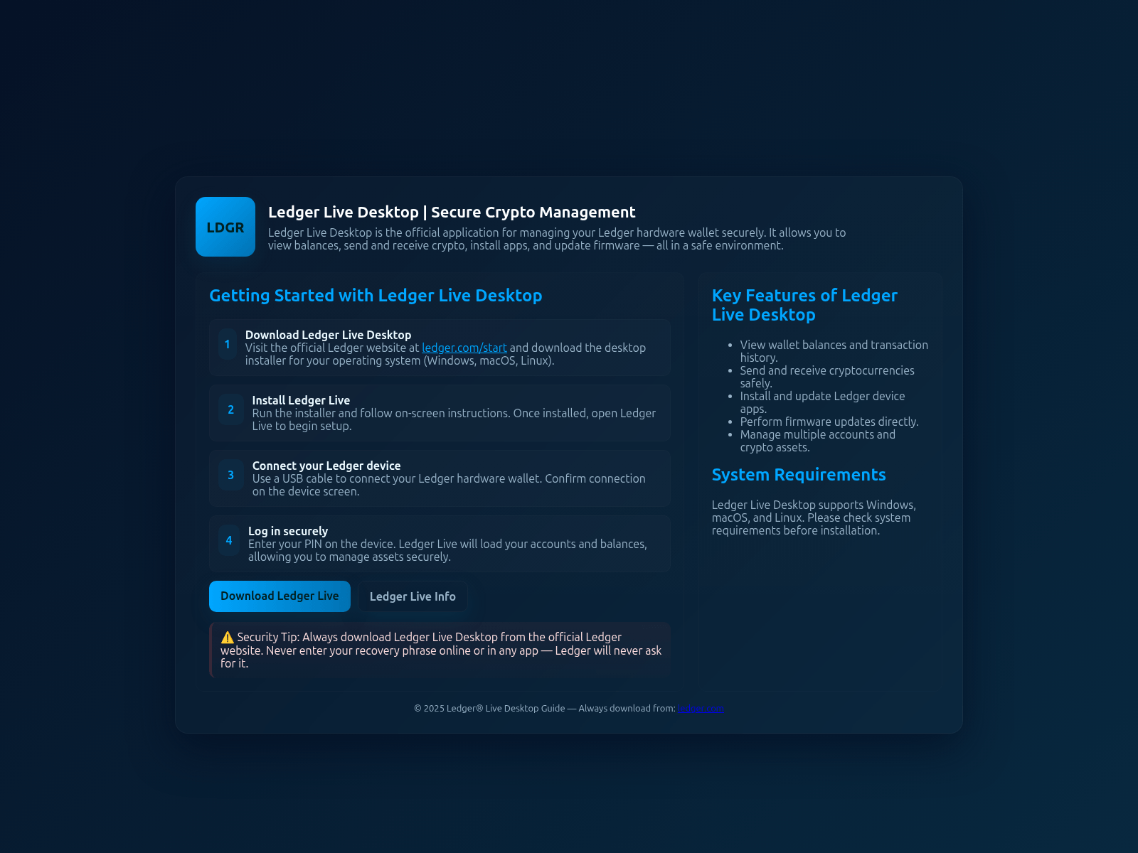 Forensic screenshot of ldger-livedesktop.pages.dev