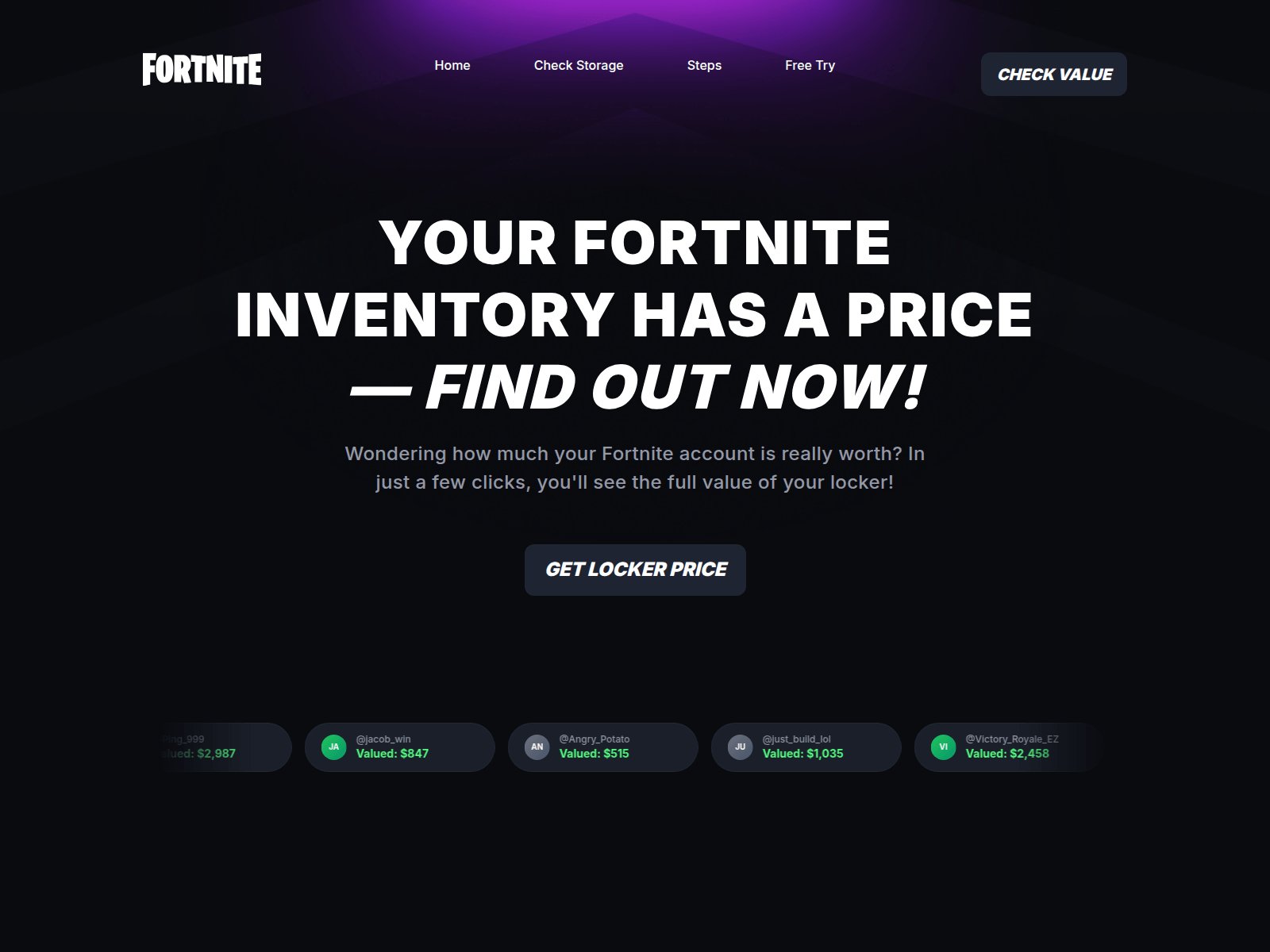 Forensic screenshot of fortnitelocker.cc