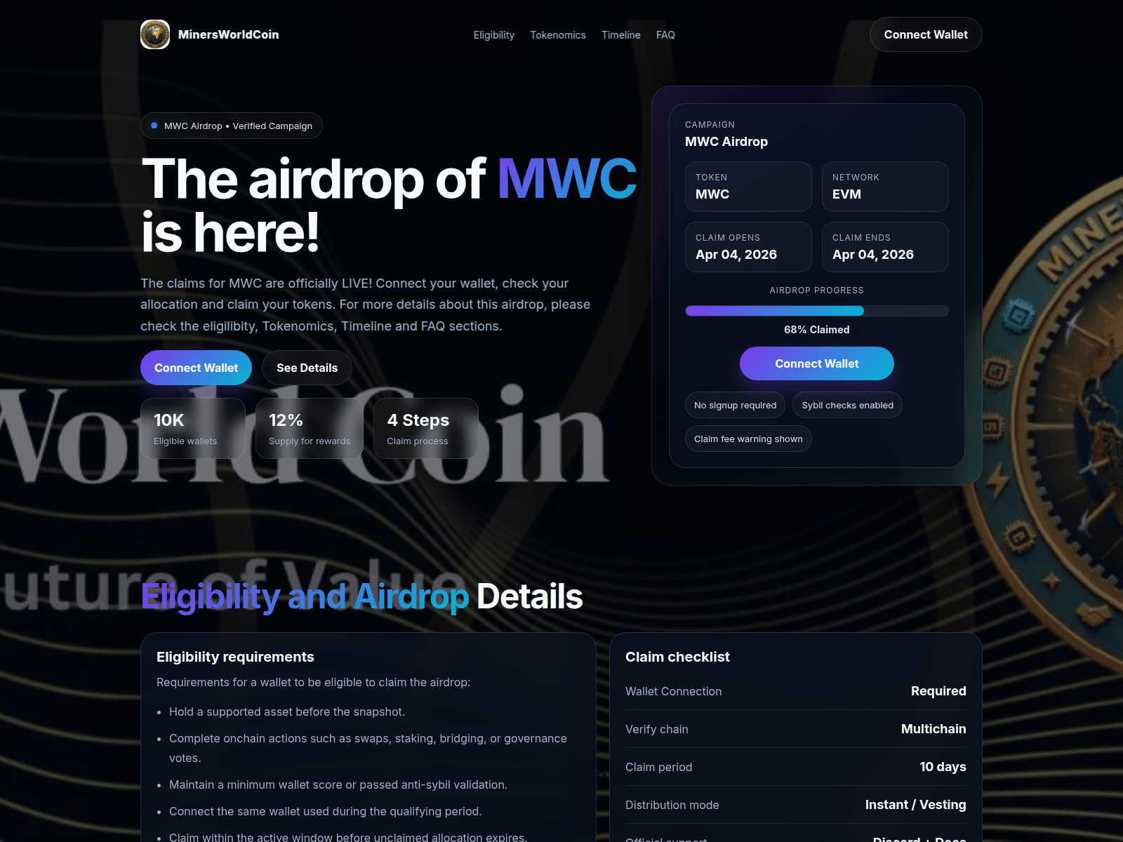 Forensic screenshot of www.minersworldcoin.xyz