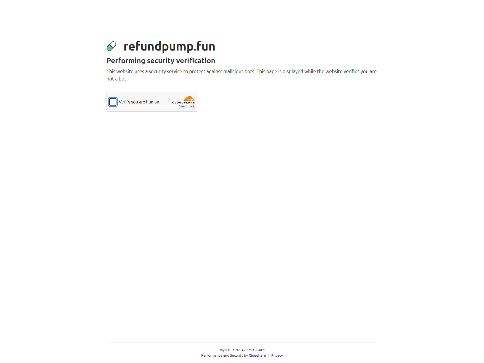 Screenshot von refundpump.fun