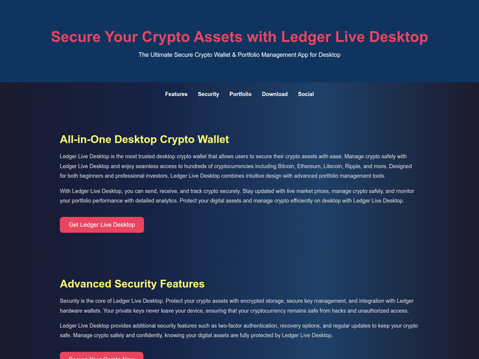 Forensic screenshot of ledgeerlive-desktop.pages.dev