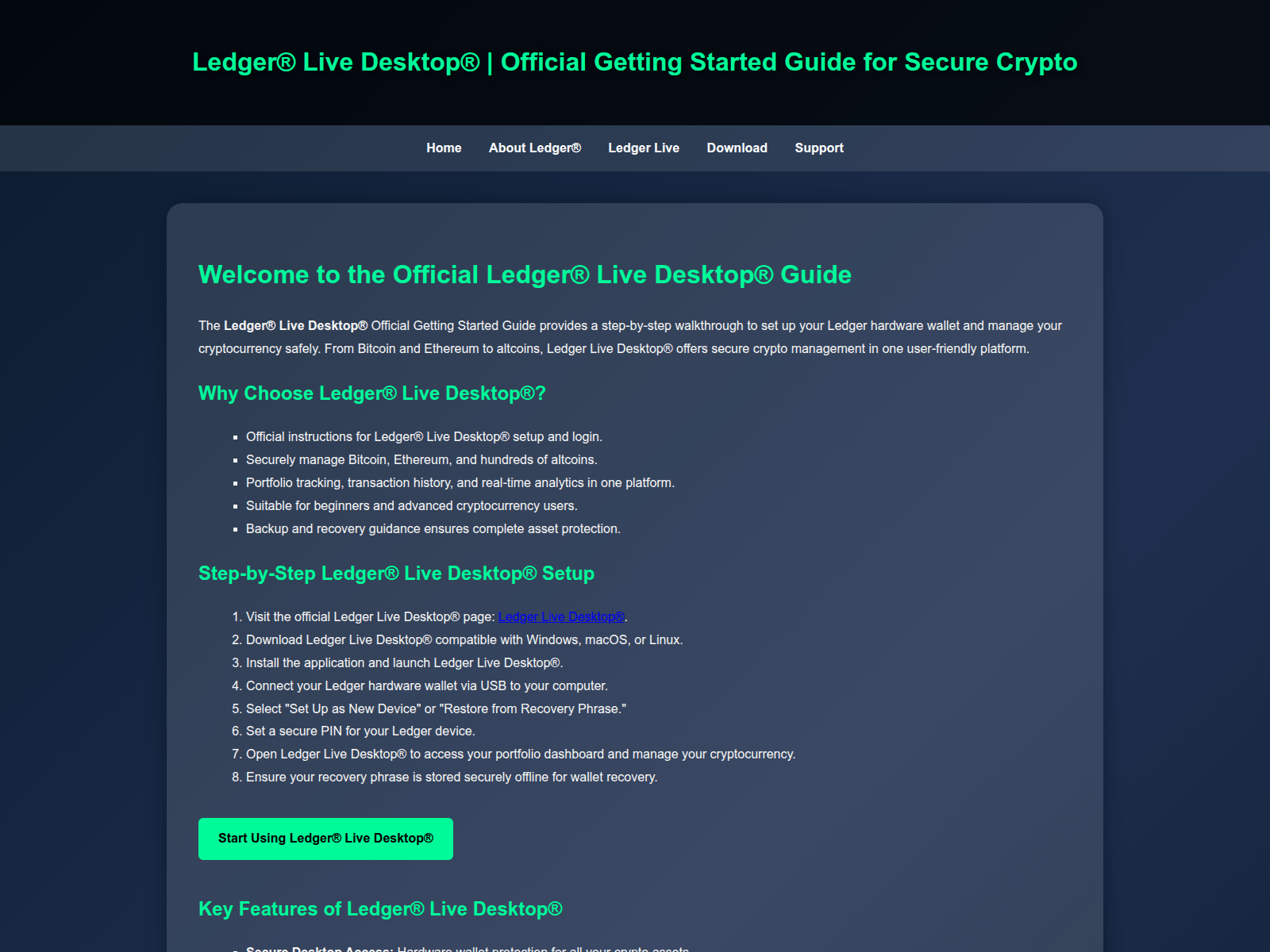 Forensic screenshot of ledggir-live-desktop.pages.dev