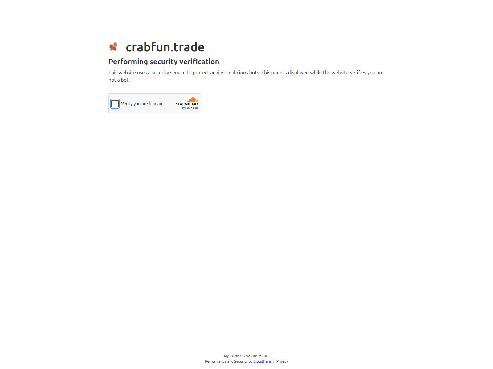 Forensic screenshot of crabfun.trade