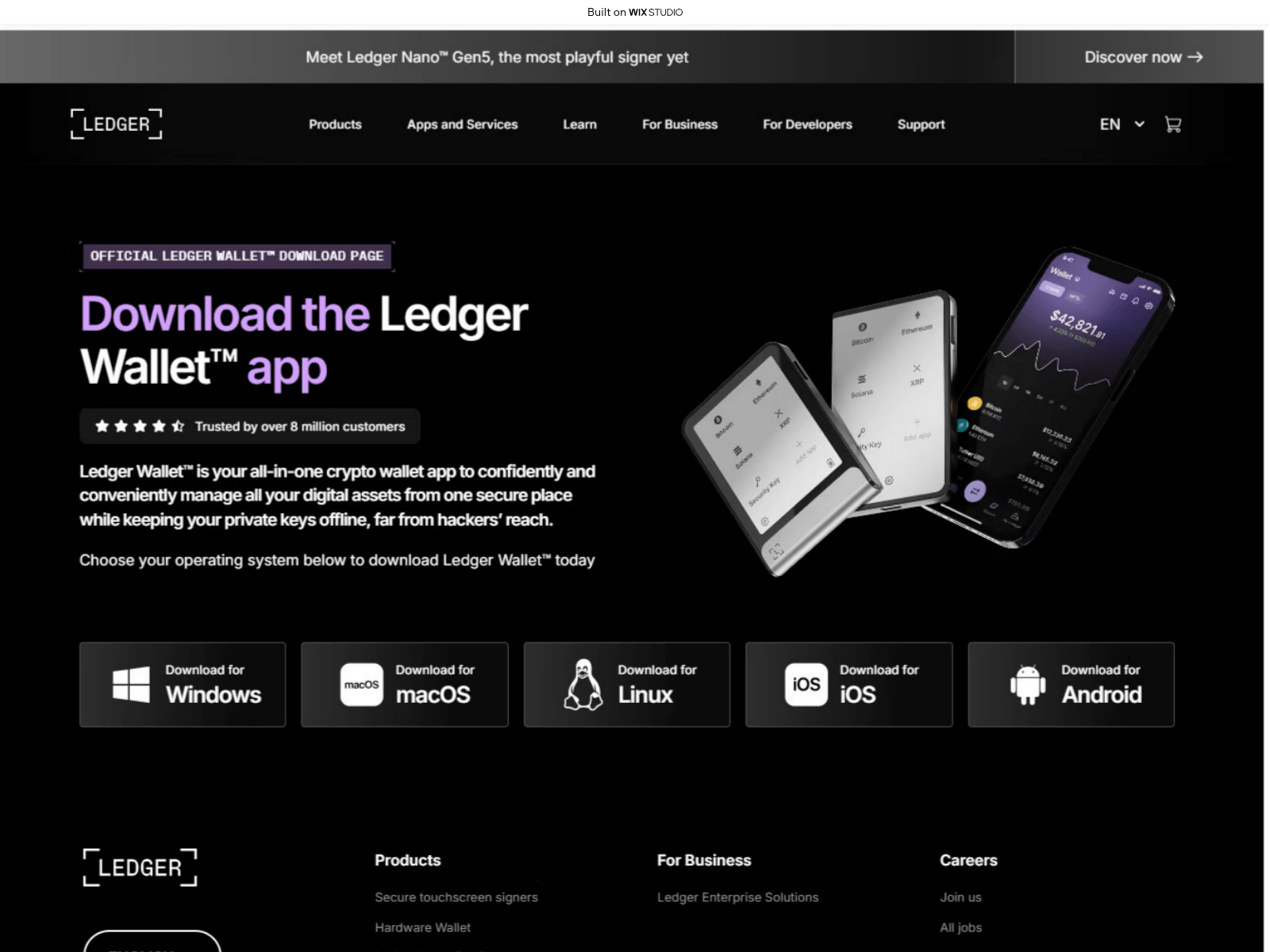 的截图 iostartledger.wixstudio.com