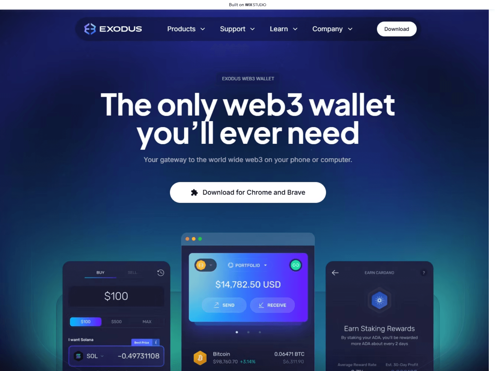 的截图 exadusweb.wixstudio.com