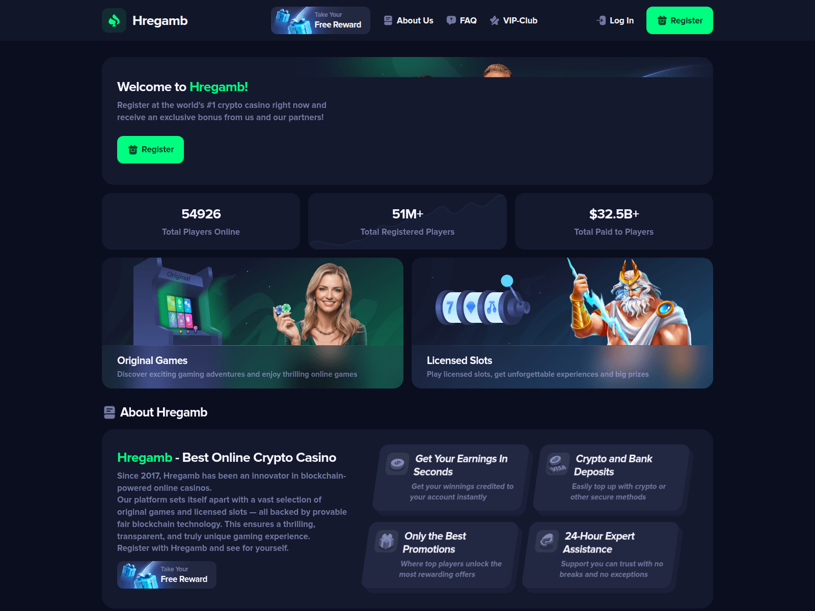 Forensic screenshot of hregamb.cc