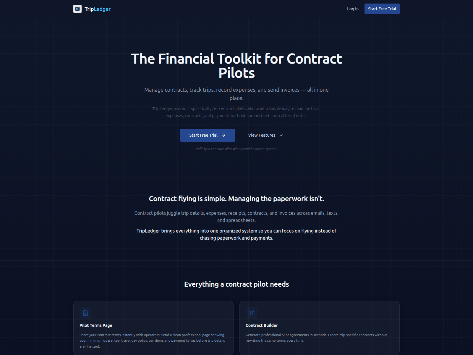 Forensic screenshot of tripledgerapp.com