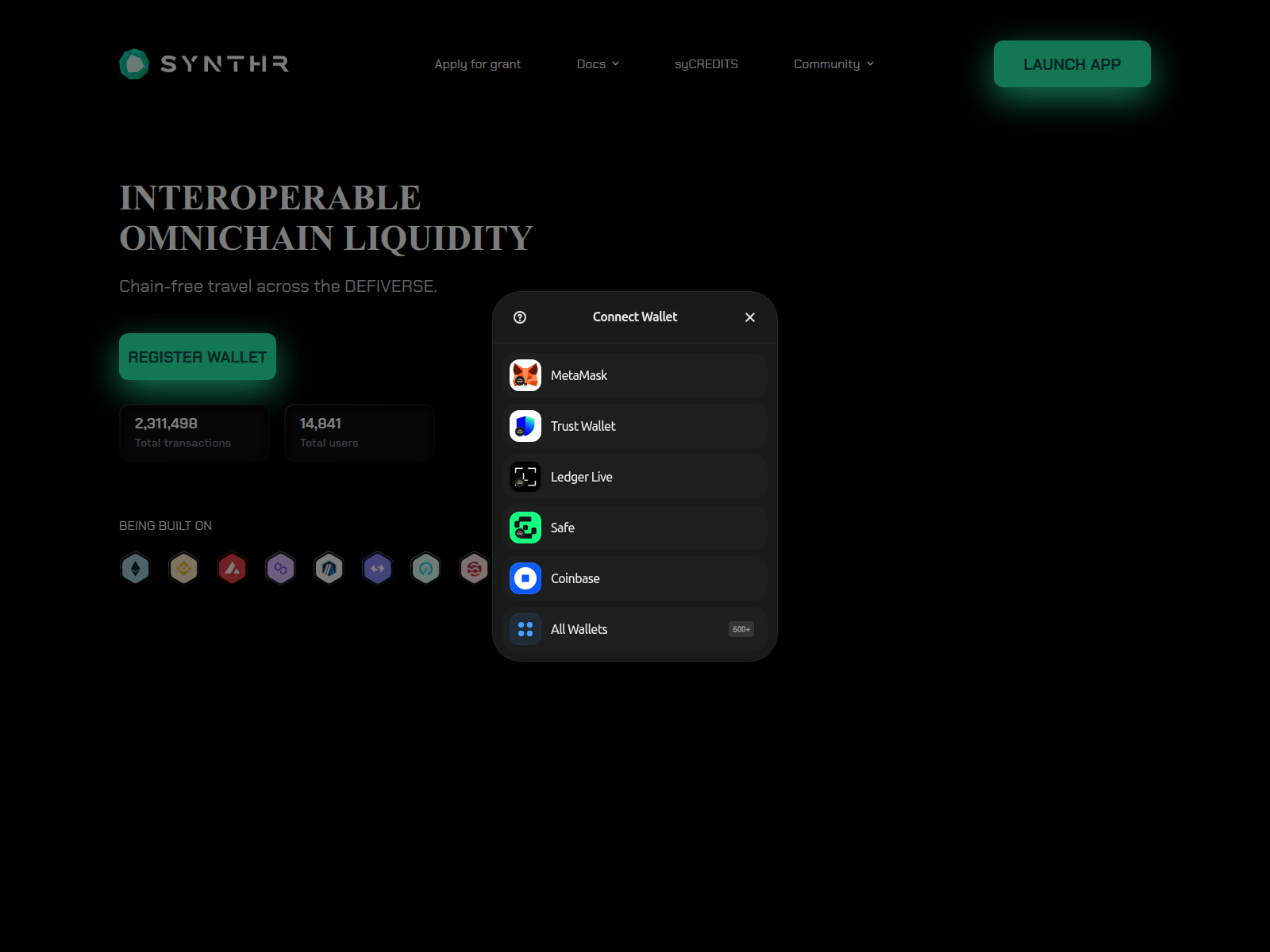 Forensic screenshot of register-synthr.pages.dev