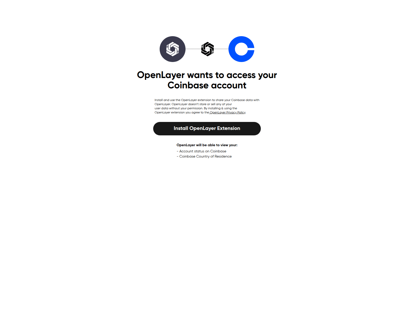 Forensic screenshot of coinbase-connect.openlayer.tech