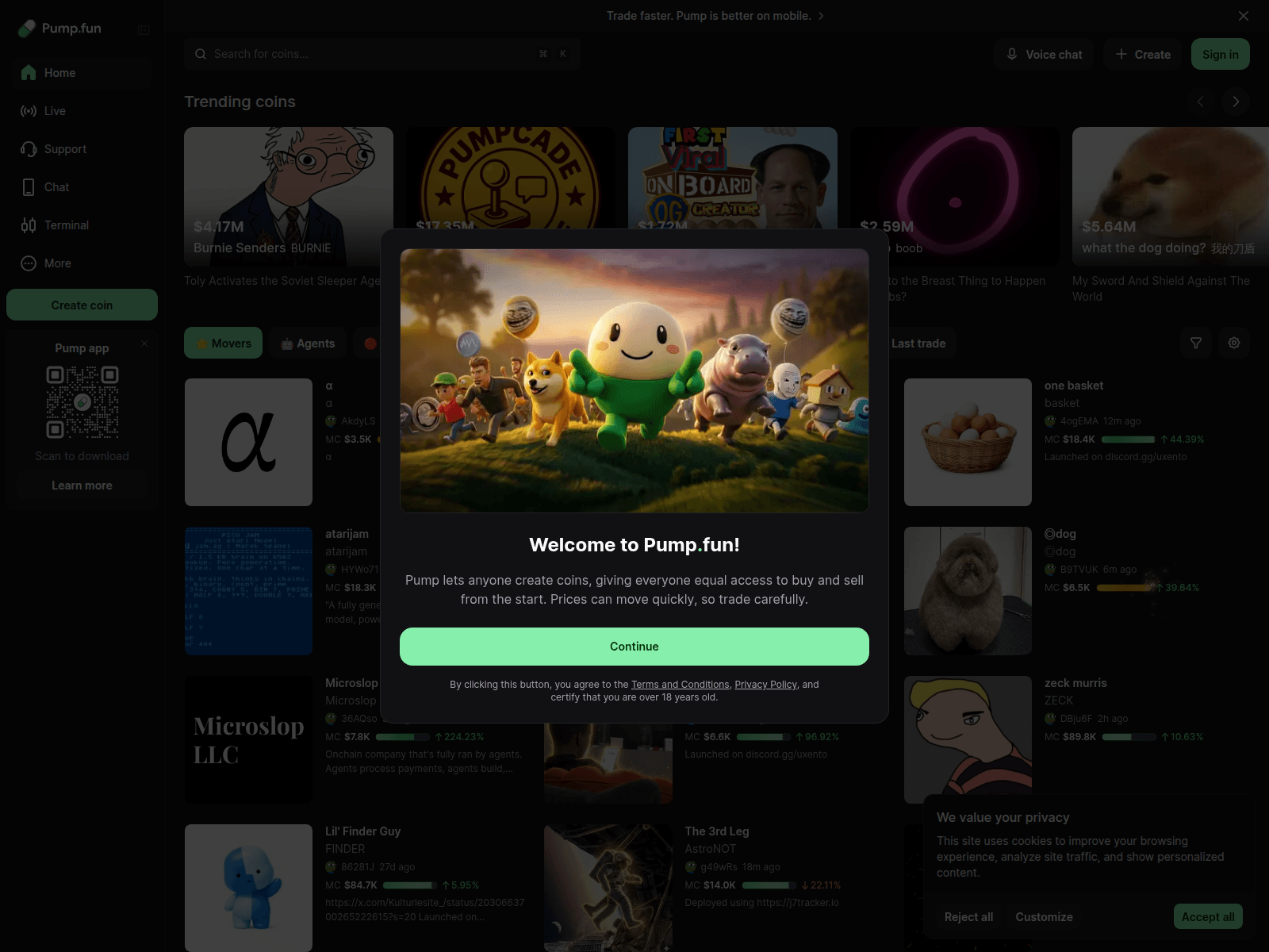Forensic screenshot of moonshootvotes.fun