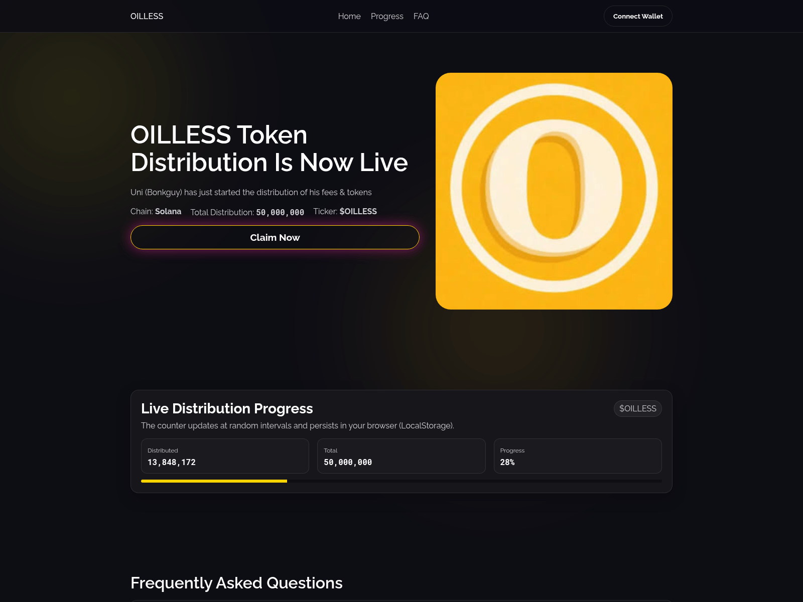 Forensic screenshot of oillesscoin.lol