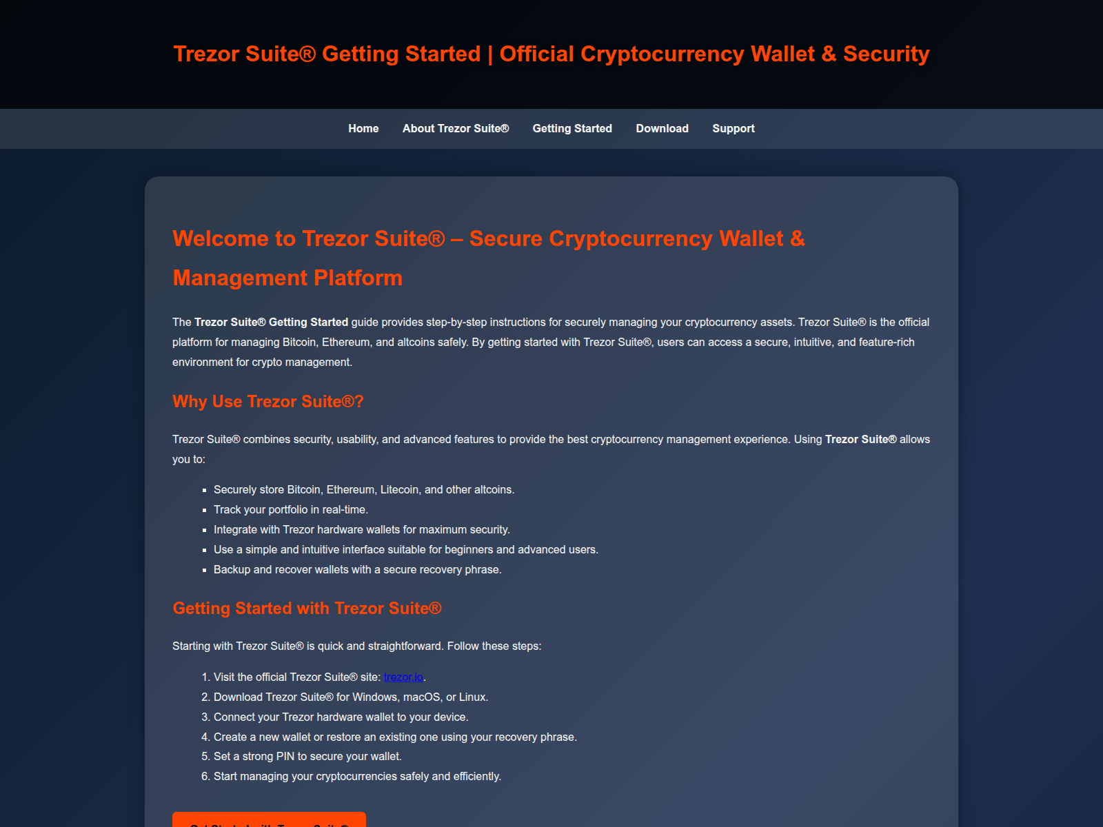 Forensic screenshot of trezoor-suites.pages.dev